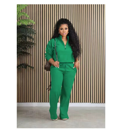 European And American Women's Clothing Sweater Two-piece Suit