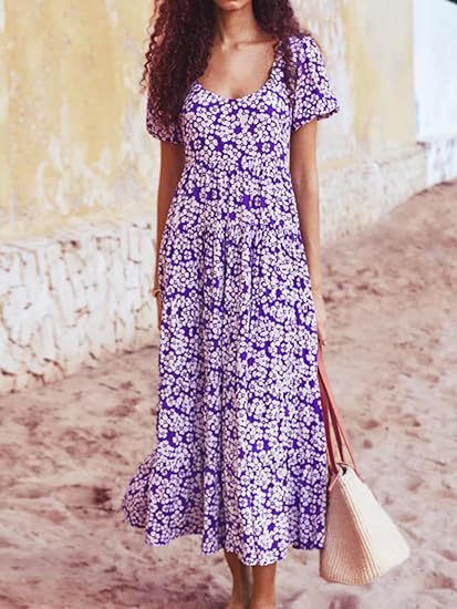 Puff Sleeve Floral Casual Summer Dress