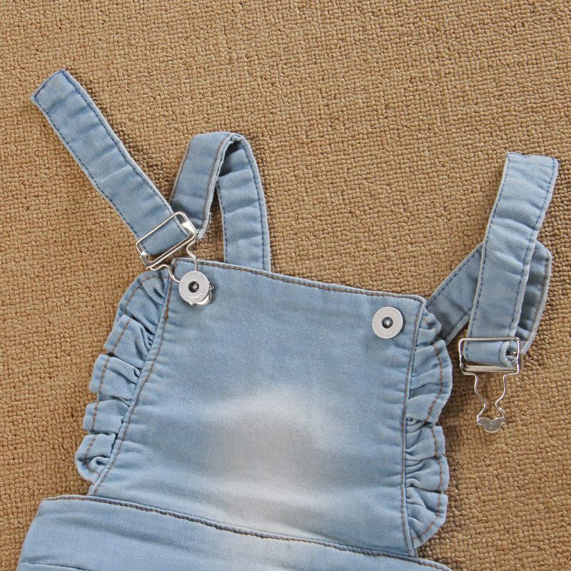Girls' Summer Denim Strap Dress