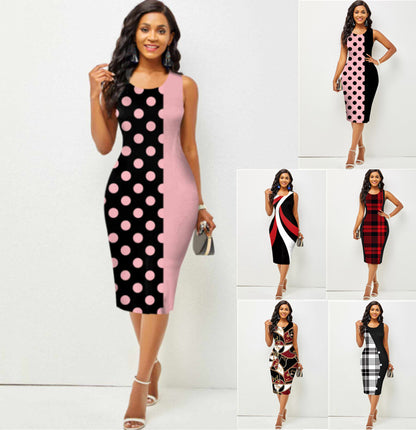 Women's Autumn And Winter Long Sleeve Hip Print Dress