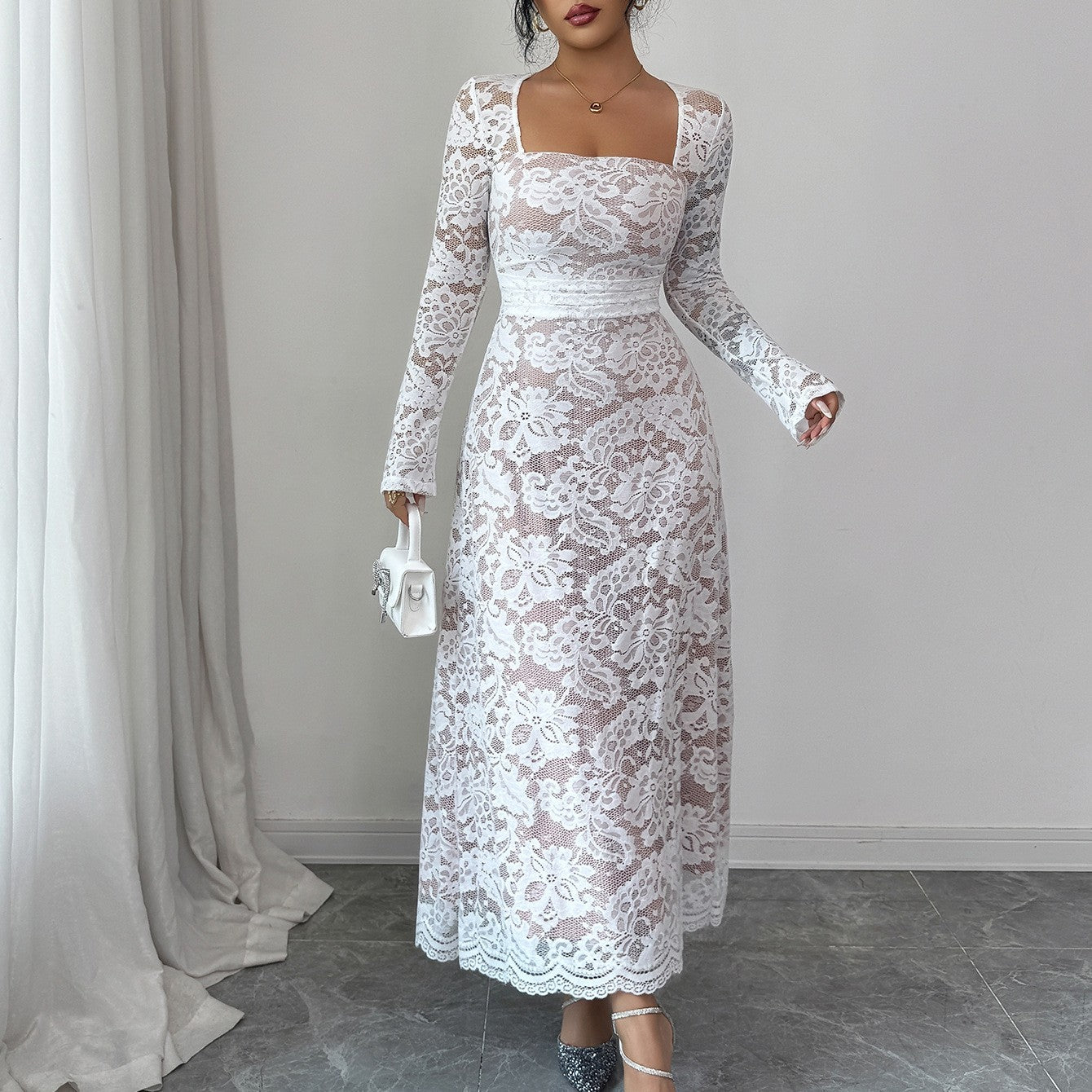 Elegant And High-end Lace Dress In European And American Style