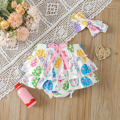 Baby Girl Summer Short Sleeved Kazakhstan PP Shorts Suit