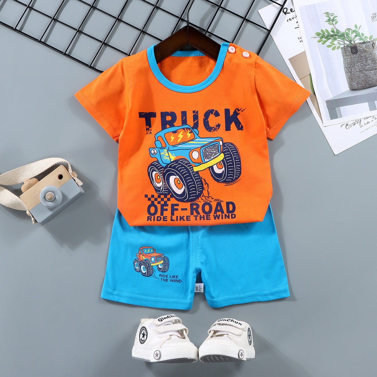 Children's Short-sleeved Suit Pure Cotton