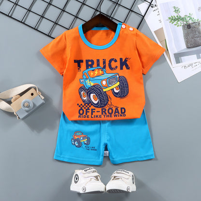 Children's Short-sleeved Suit Pure Cotton