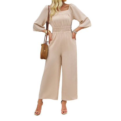 Women's One-pieces Short Sleeve Wide-leg Pants