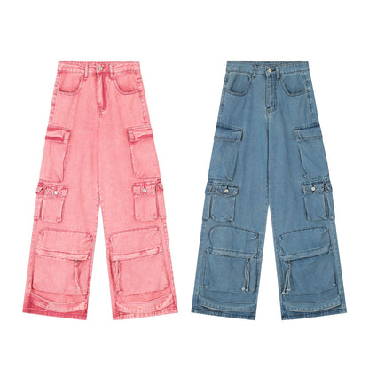 Autumn Street Hipster Women's Overalls Cotton Jeans Casual Pants