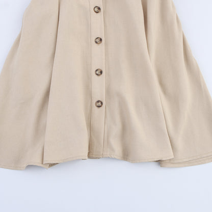 Women's Lapel Single Breasted Sleeveless Dress With Belt