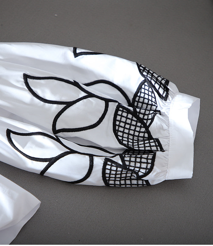 High Waist Short Niche Design Feeling Versatile Lantern Sleeve