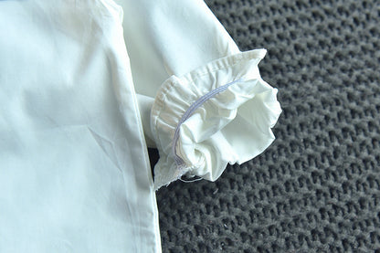 Girls' College Style Long-sleeved Shirt Pleated Skirt Two-piece