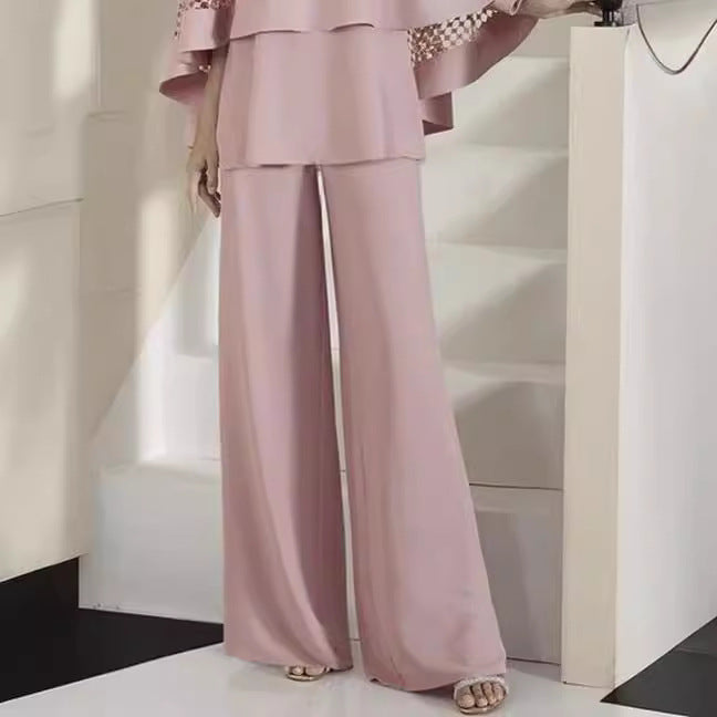 Women's Three-piece Shawl Wide-leg Trousers Fashion Casual Set