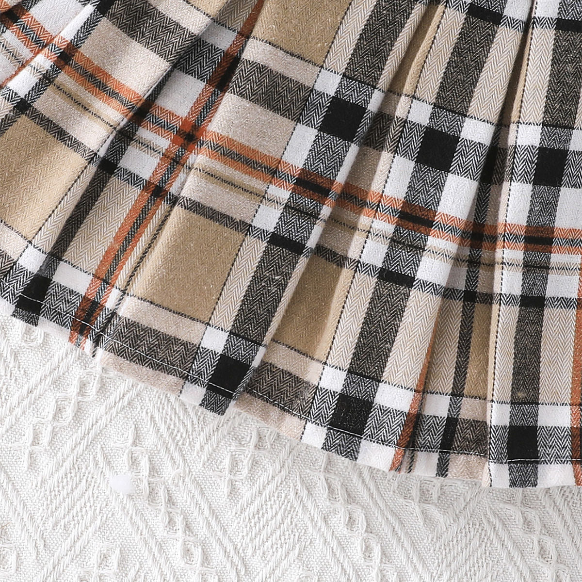 Autumn Bear Top Plaid Skirt