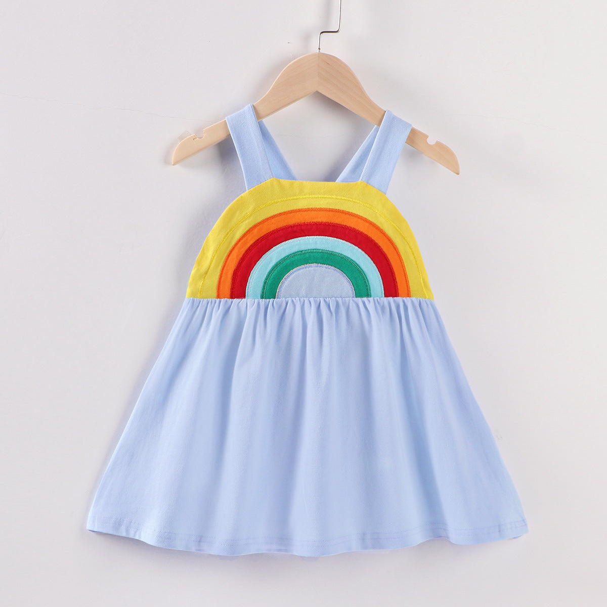 Girls Fashion Rainbow Print Princess Dress