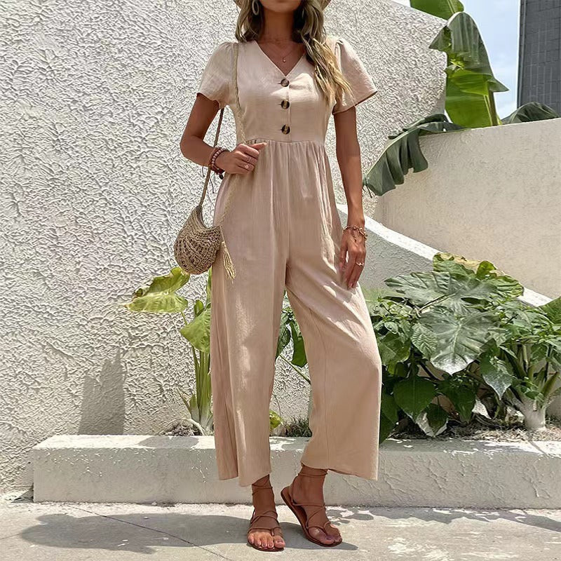 Women's Casual Summer Wide-leg Jumpsuit