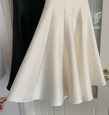 Female Solid Color Casual Glossy Waist-tight Temperament Camisole Dress