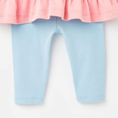 Girls' Suit Cartoon Print Knitted Long-sleeved Two-piece Suit