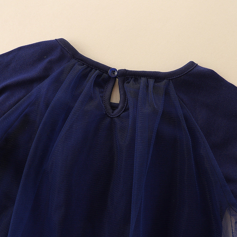 Children's Long-sleeved Princess Dress Delicate Heart