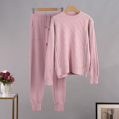 Russian Casual Sweater Pullover Two-piece Suit