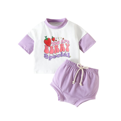 Printed Short-sleeved T-shirt Suit