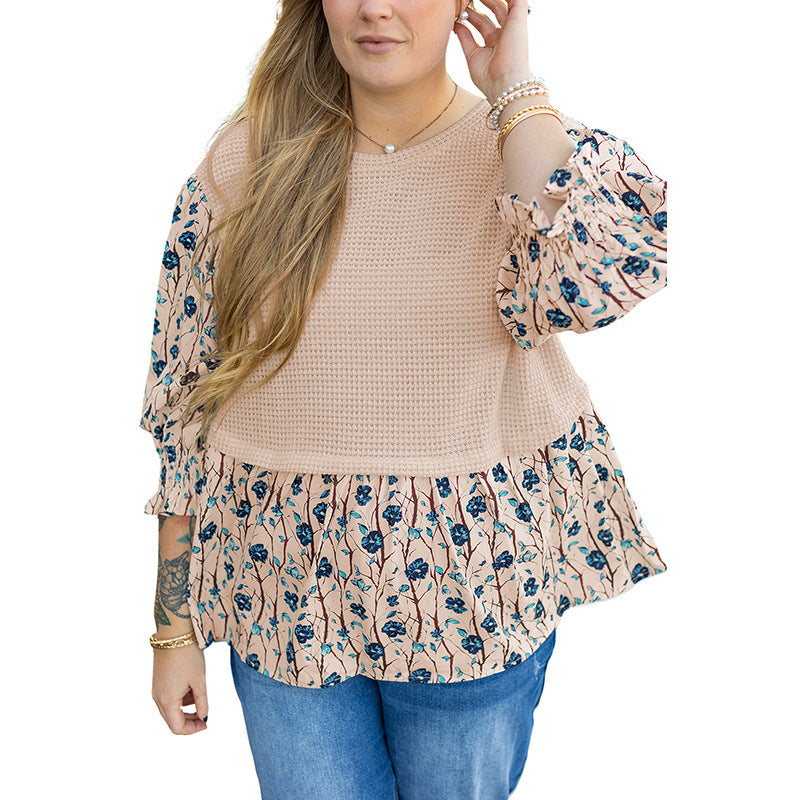 Autumn New Pullover Long Sleeve Top Women's Pleated Multi-color