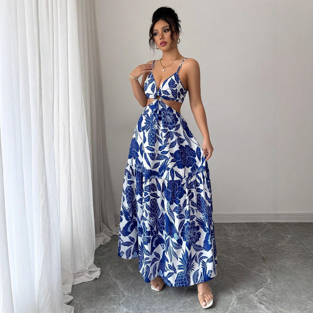 Summer New Halterneck Printed Sexy Elegant Dress