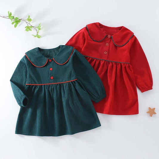 Girls' Corduroy Dress Baby Princess Dress