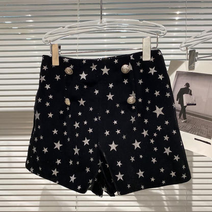 Ladies Spring New Star Suede Pin Jacket Suit