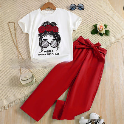 Summer Girls' Breathable Cartoon Suit