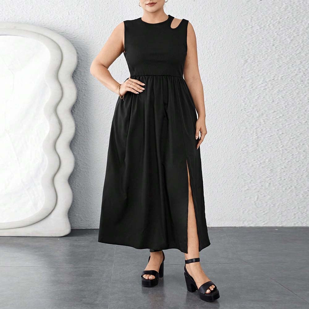 Split Dress Vest Sleeveless Stitching Dress