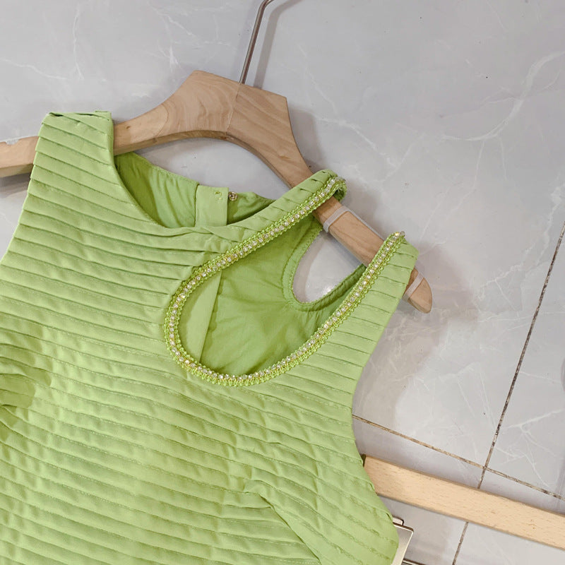 New Fashionable Chic Suit Horizontal Hollow Vest Irregular Skirt