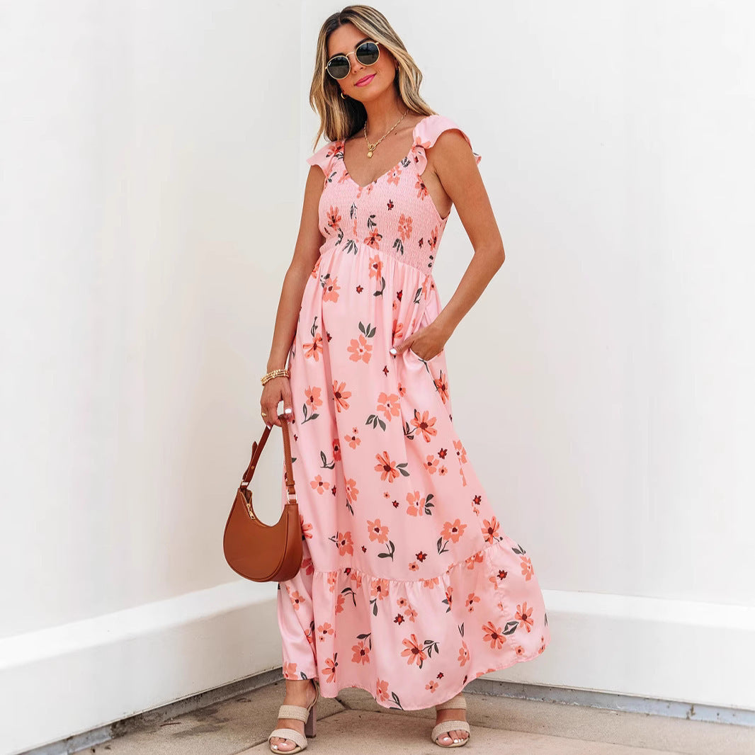 Women's Long Dress Summer New V-neck Dress