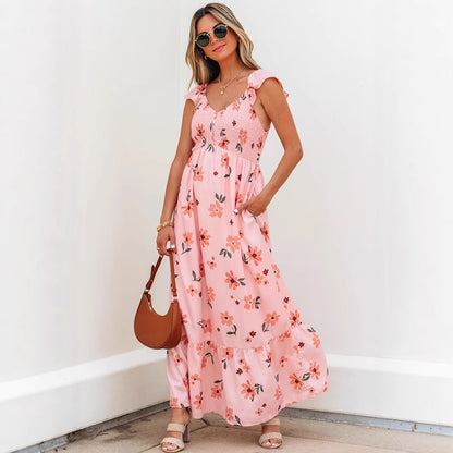 Women's Long Dress Summer New V-neck Dress