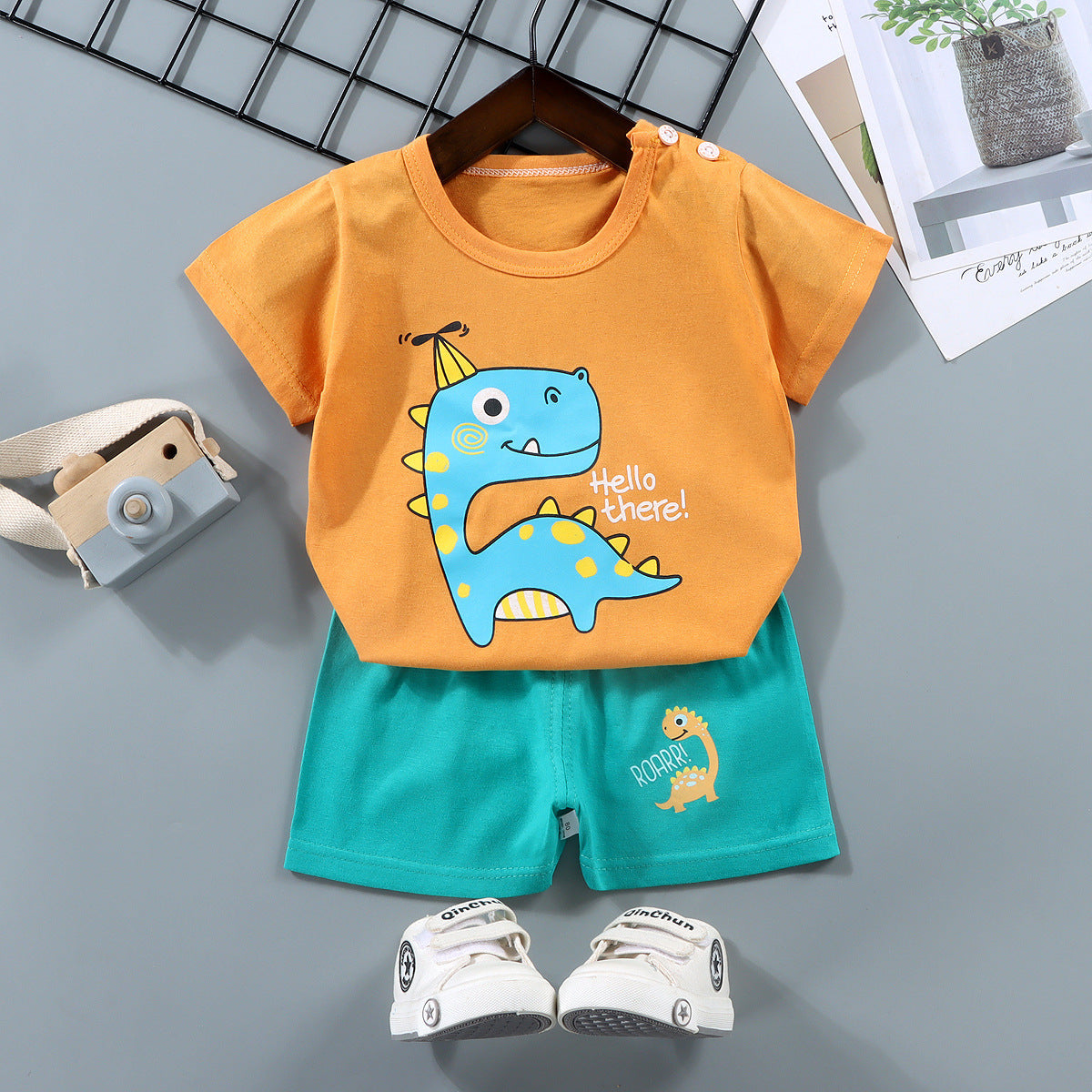 Children's Short-sleeved Suit Pure Cotton