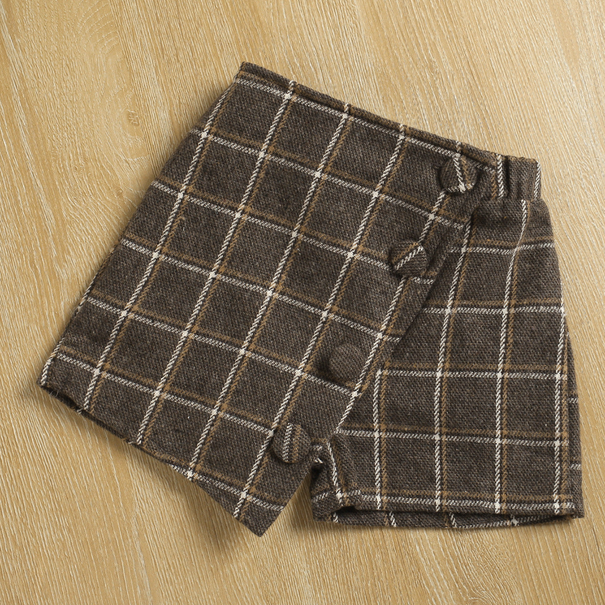 Black Long Sleeved Pullover Sweater Plaid Shorts Two Piece Autumn Outfit