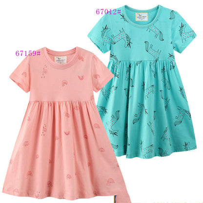 Girls' Western Style Short Sleeve Dress