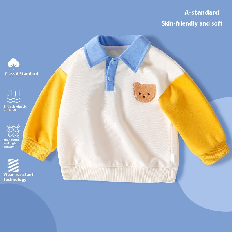 Baby Clothing Spring And Autumn Clothing Top Lapel