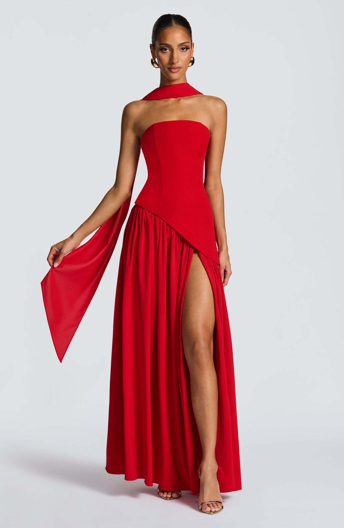 Fashion Sexy Backless Tube Top Pure Color Split Dress