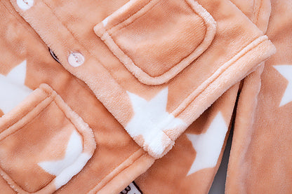 Girls' Cute Cartoon Flannel Pajama Suit