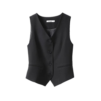Women's Waistcoat Black Short Vest