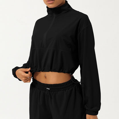 Summer Half Zipper Turtleneck Sun Protection Yoga Clothes Coat