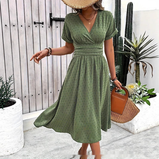 Women's Holiday Casual Solid Color Tunic Dress