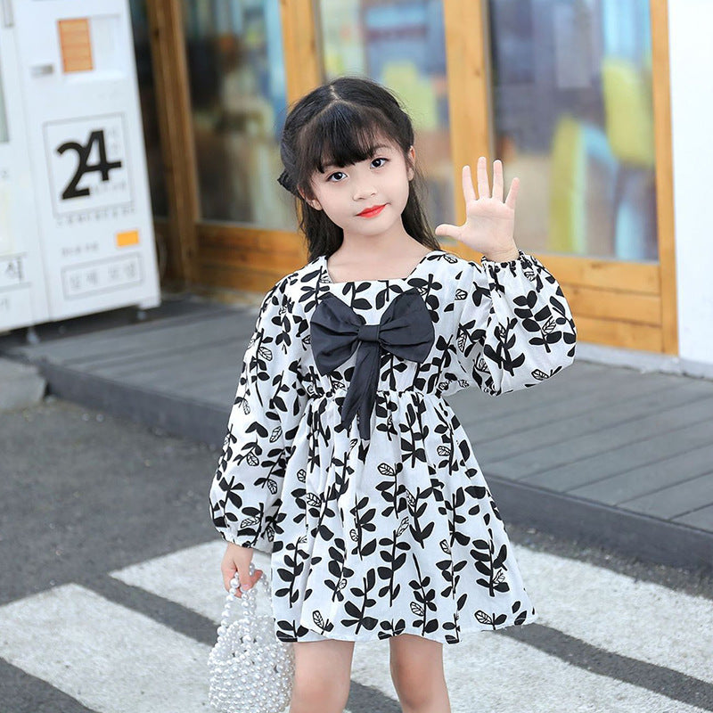 Princess Dress Red Children's Western Style Baby Girl Bow Skirt