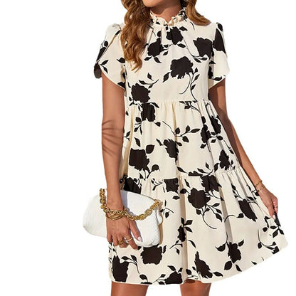 Doll Collar With Ruffled Hem Short Dress