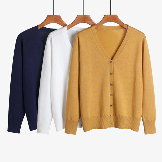 Autumn And Winter New V-neck Knitwear Long-sleeved Cardigan