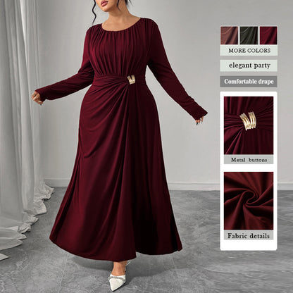 Fashion Coffee Color Dress For Women