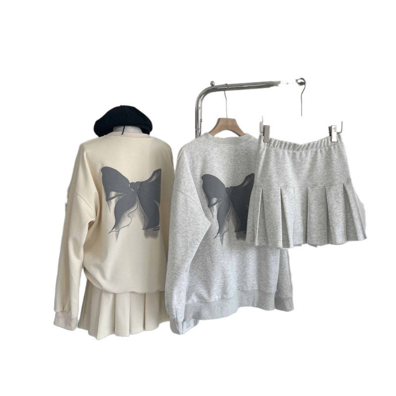 Autumn Women's Suit Salt Series Wear Matching Design Sweater Short Skirt Two-piece Suit