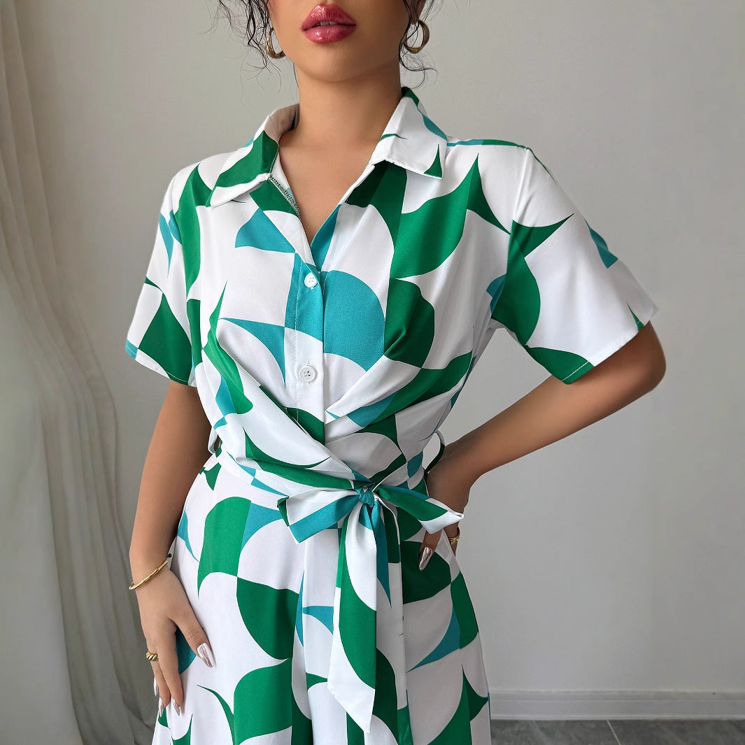 Short Sleeved Wide Leg Jumpsuit Women's Clothing