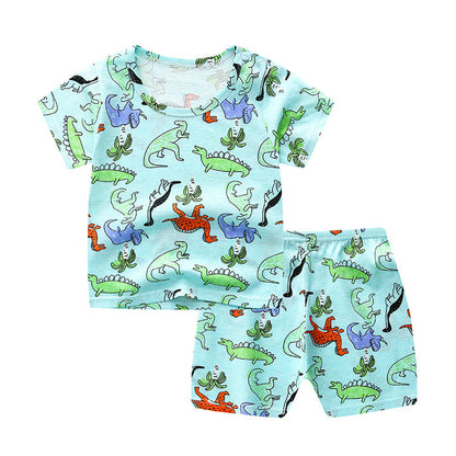 New Children's Short Sleeved Suit Baby  Cotton Short Sleeved
