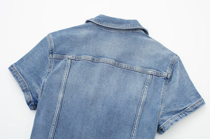 Fall 2023 European And American Style Long Denim Jumpsuit