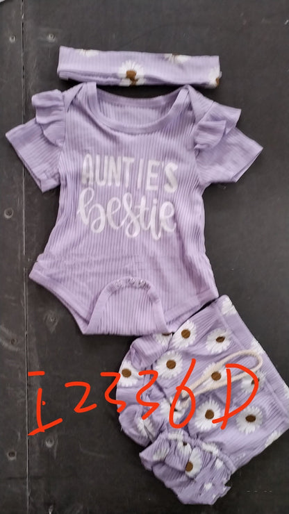 Flounced Sleeve Romper Fake Drawstring Shorts Two-piece Set