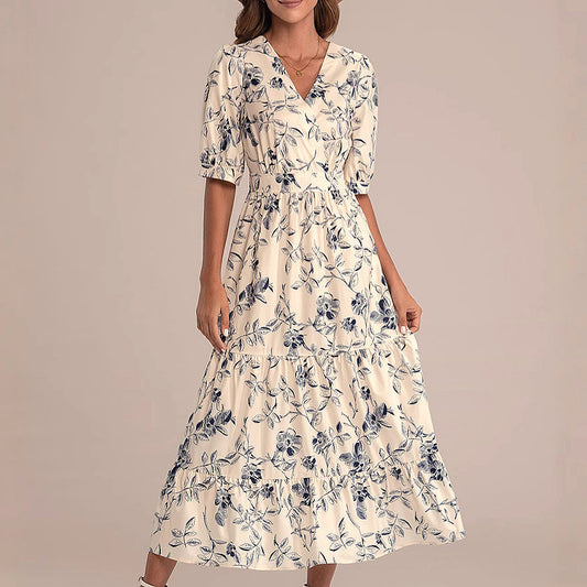 New French Vacation Style Floral Dress